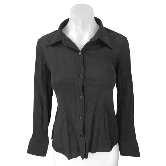 ASTR Women's Black Cutout Tie Back Long Sleeve Button Down Shirt Blouse Top XS - Picture 1 of 5